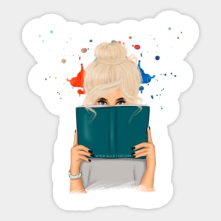 Blonde with Book Sticker